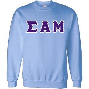 Greekgear Sigma Alpha Mu Lettered Crewneck(Light Blue)