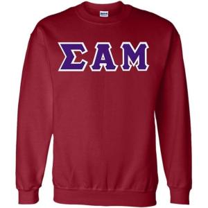 Greekgear Sigma Alpha Mu Lettered Crewneck(Maroon)