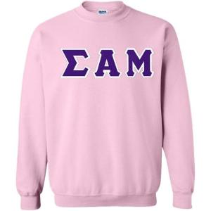 Greekgear Sigma Alpha Mu Lettered Crewneck(Pink)