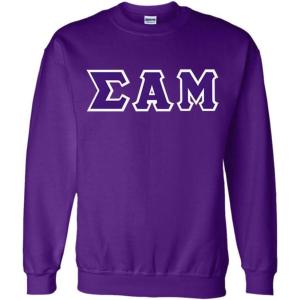 Greekgear Sigma Alpha Mu Lettered Crewneck(Purple)