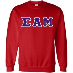 Greekgear Sigma Alpha Mu Lettered Crewneck(Red)