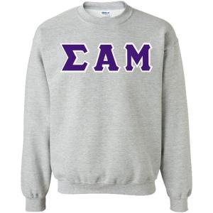 Greekgear Sigma Alpha Mu Lettered Crewneck(Sports Grey)