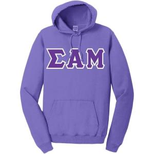 Sigma Alpha Mu Pigment-Dyed Lettered Hooded Sweatshirt(Amethyst)