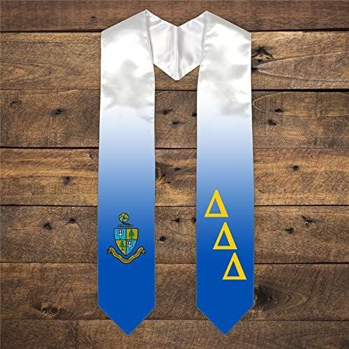 imageGreekgear Delta Delta Delta Extra Fancy Diagonal Greek Graduation Stole W Crest
