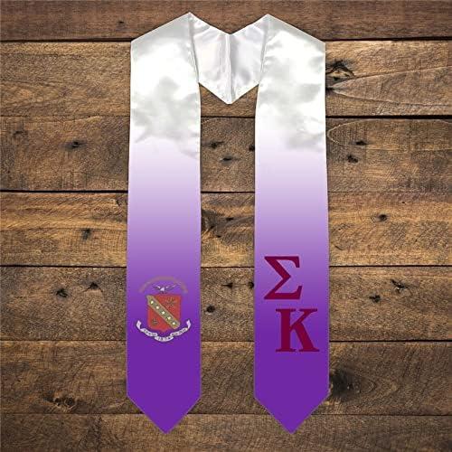 imageGreekgear Sigma Kappa Extra Fancy Diagonal Greek Graduation Stole W Crest