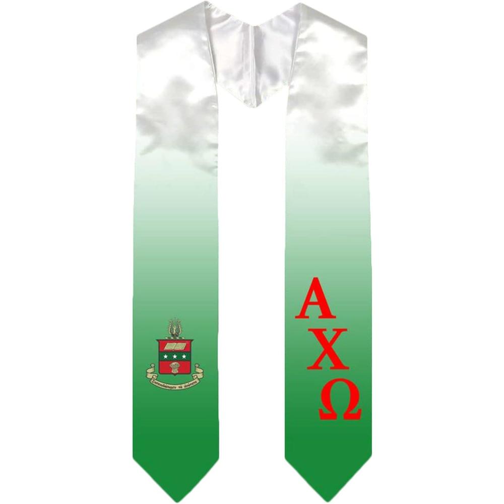 imageGreekgear Alpha Chi Omega Extra Fancy Diagonal Greek Graduation Stole W Crest