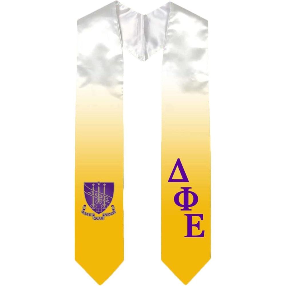 imageGreekgear Delta Phi Epsilon DPHIE Extra Fancy Diagonal Greek Graduation Stole W Crest