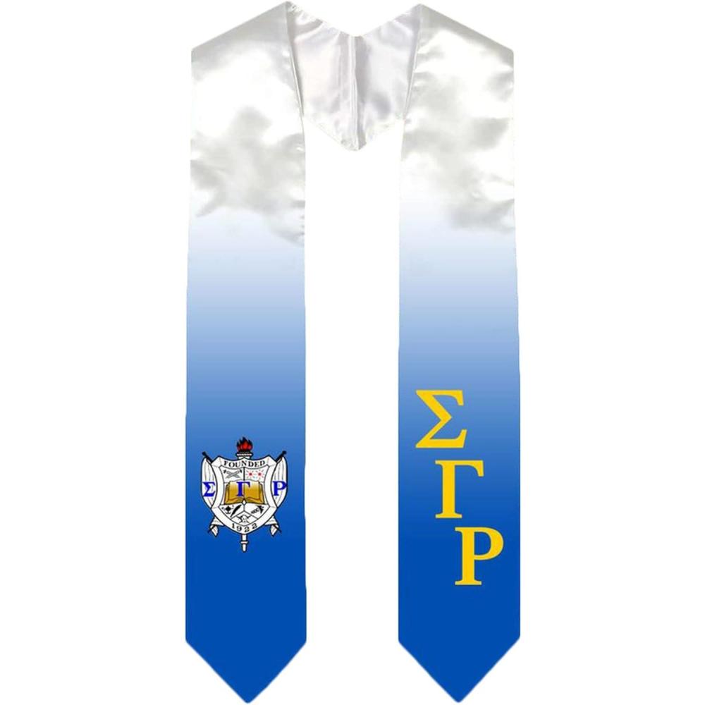 imageGreekgear Sigma Gamma Rho Extra Fancy Diagonal Greek Graduation Stole W Crest