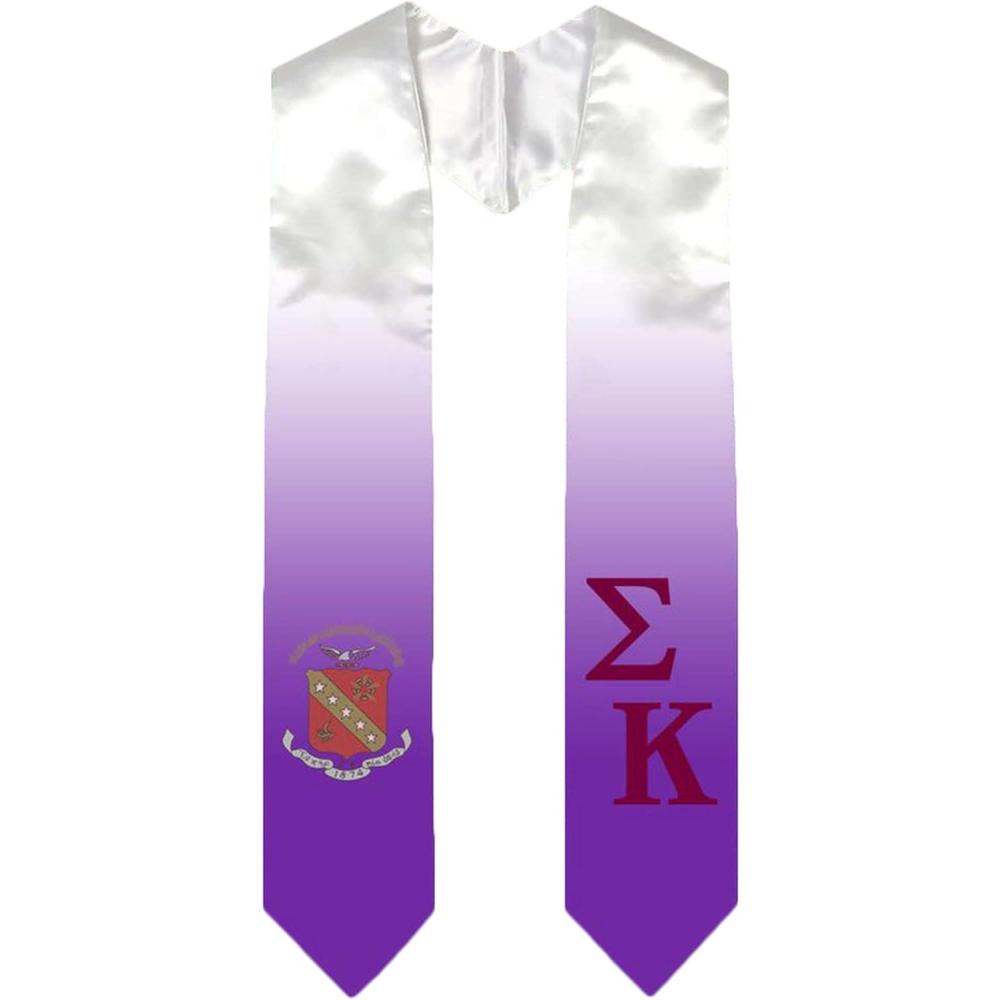 imageGreekgear Sigma Kappa Extra Fancy Diagonal Greek Graduation Stole W Crest