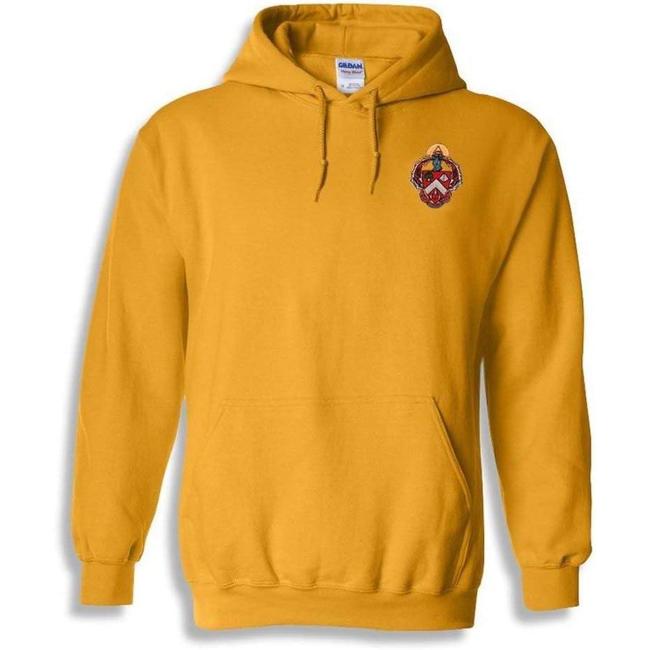 imageGreekgear Triangle Crest Shield Emblem Hooded SweatshirtAthletic Gold