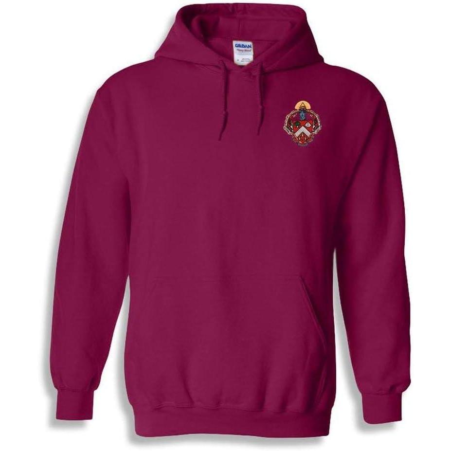 imageGreekgear Triangle Crest Shield Emblem Hooded SweatshirtMaroon