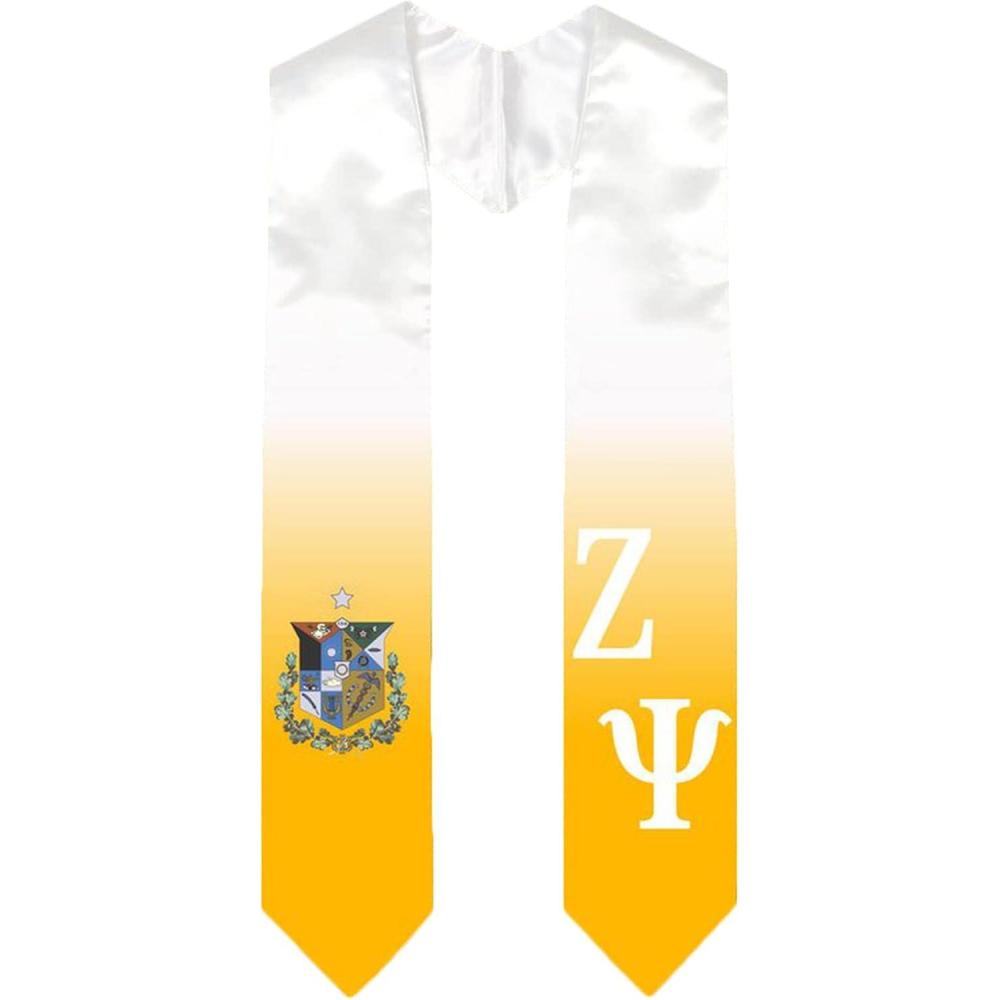 imageGreekgear Zeta Psi Extra Fancy Diagonal Greek Graduation Stole W Crest