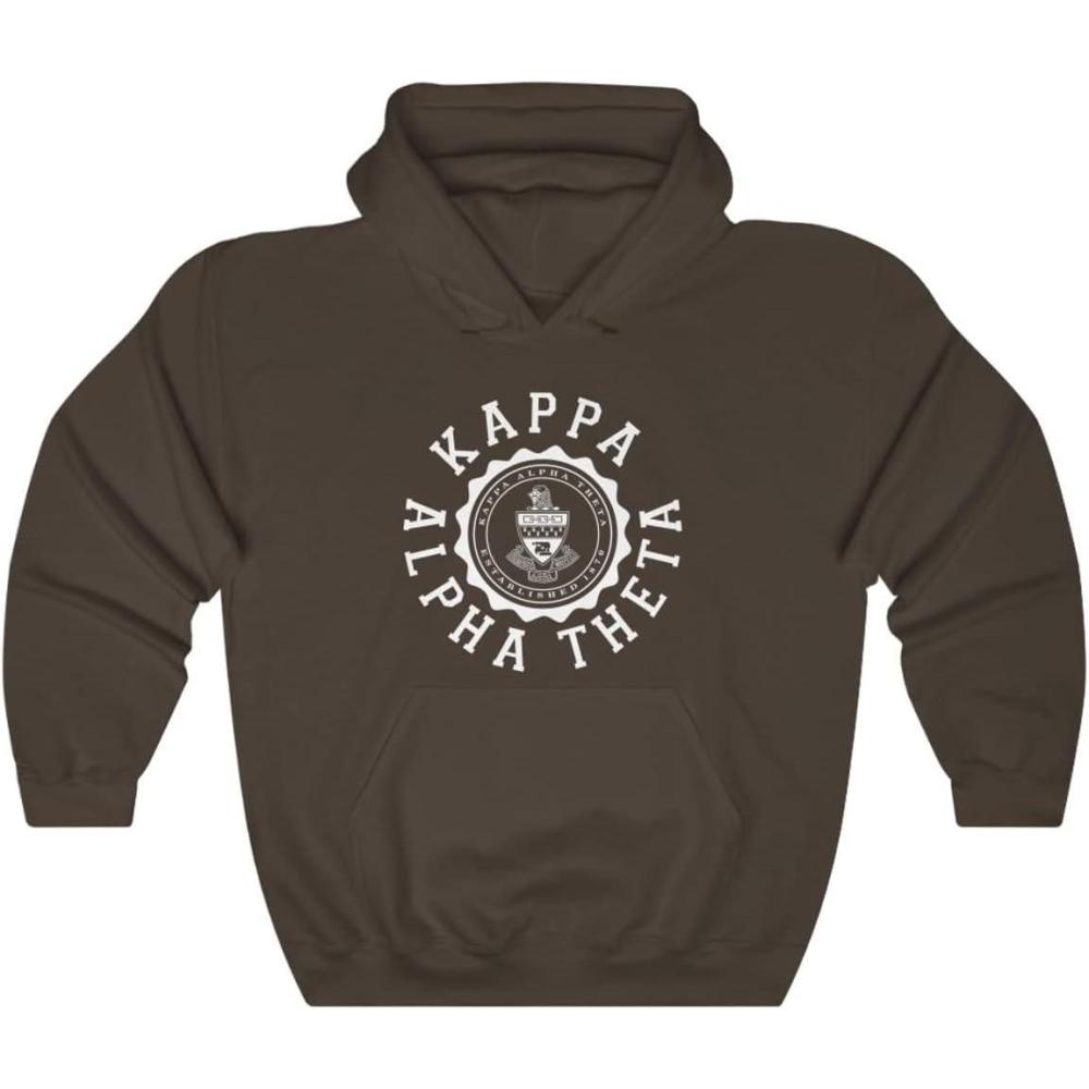 imageKappa Alpha Theta Unisex College Seal HoodieDark Chocolate