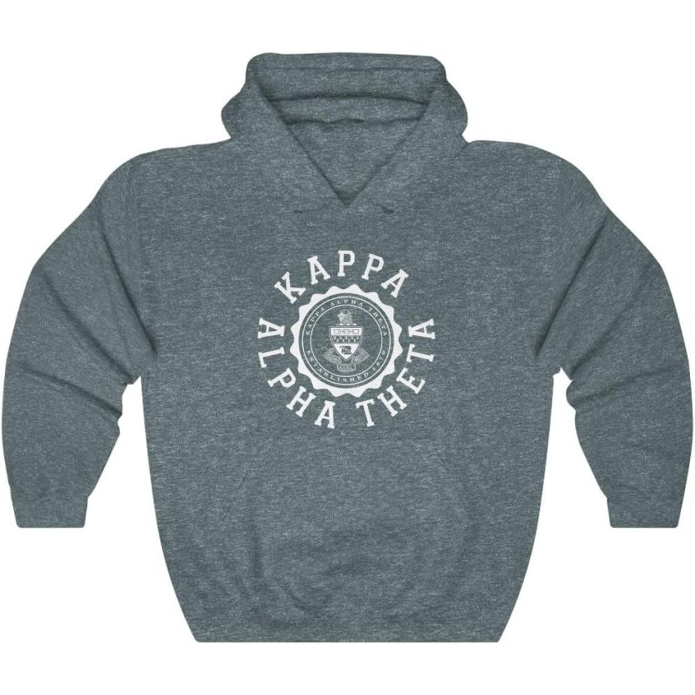 imageKappa Alpha Theta Unisex College Seal HoodieDark Heather