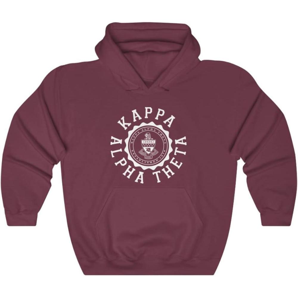 imageKappa Alpha Theta Unisex College Seal HoodieMaroon