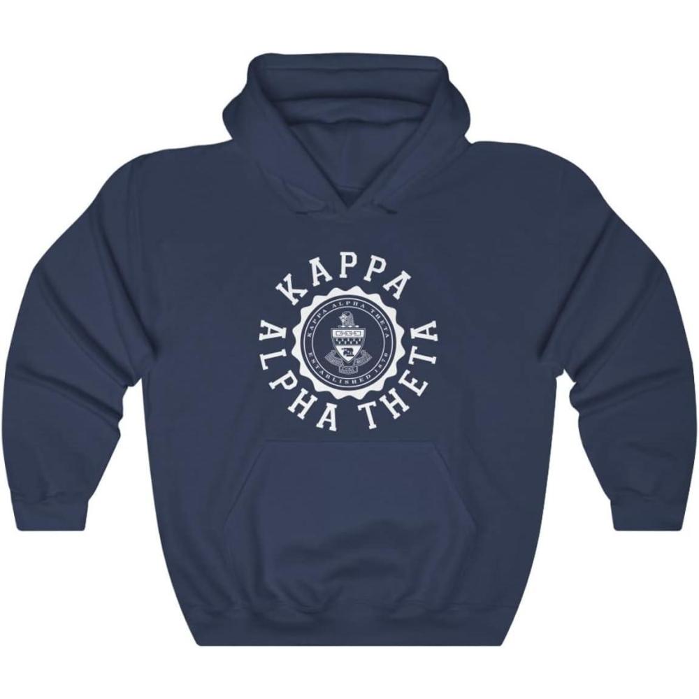 imageKappa Alpha Theta Unisex College Seal HoodieNavy