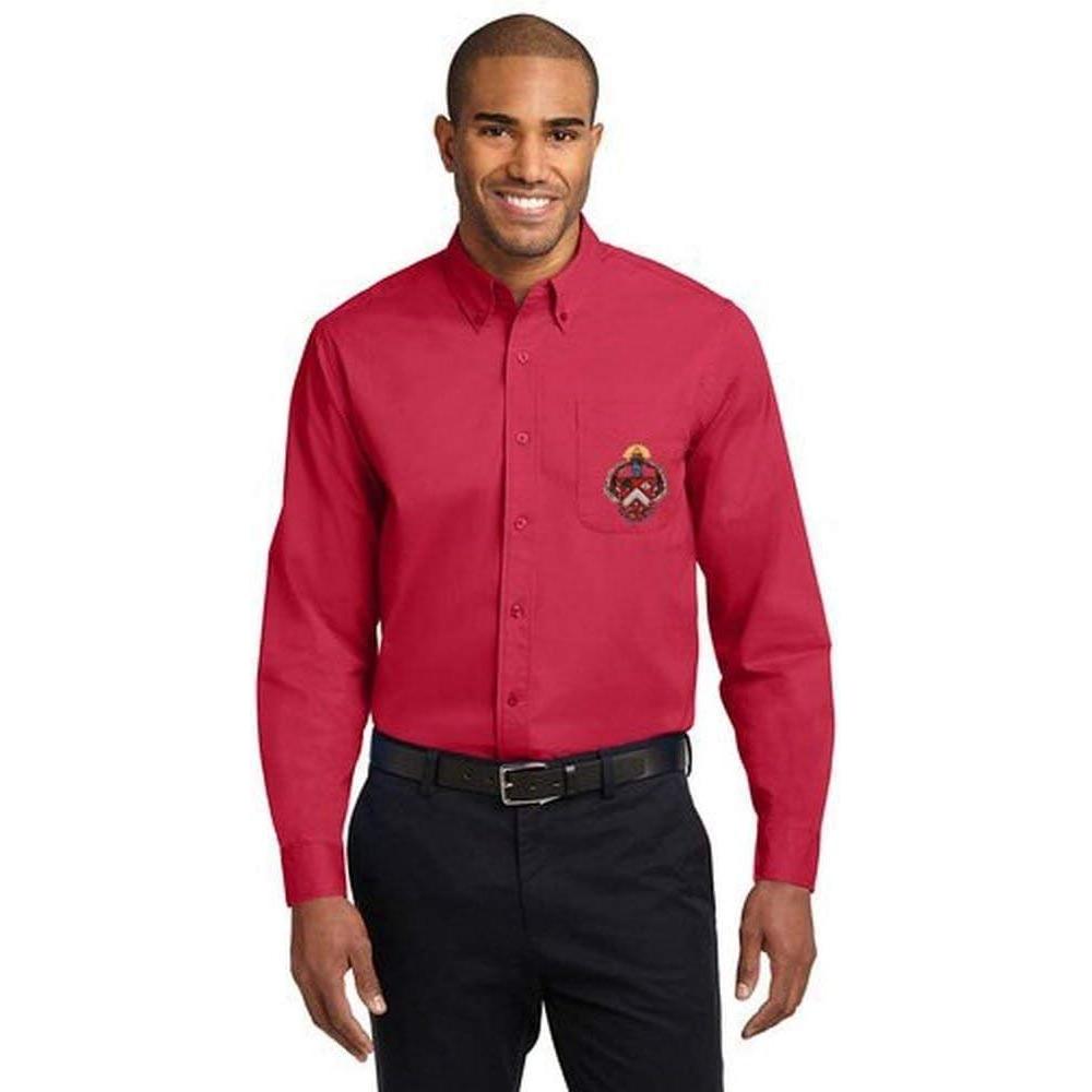 imageTriangle Fraternity Crest Shield Long Sleeve OxfordRedLight Stone