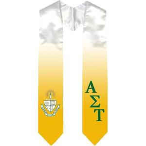 Greekgear Alpha Sigma Tau AST Extra Fancy Diagonal Greek Graduation Stole W Crest