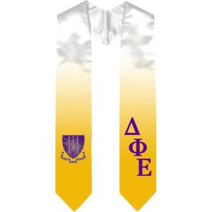 Greekgear Delta Phi Epsilon DPHIE Extra Fancy Diagonal Greek Graduation Stole W Crest