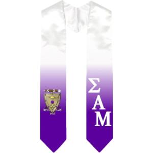 Greekgear Sigma Alpha Mu Extra Fancy Diagonal Greek Graduation Stole W Crest