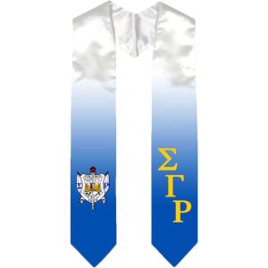 Greekgear Sigma Gamma Rho Extra Fancy Diagonal Greek Graduation Stole W Crest
