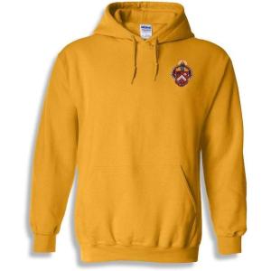 Greekgear Triangle Crest – Shield Emblem Hooded Sweatshirt(Athletic Gold)