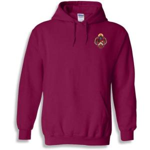 Greekgear Triangle Crest – Shield Emblem Hooded Sweatshirt(Maroon)