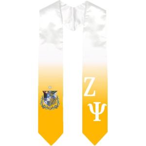 Greekgear Zeta Psi Extra Fancy Diagonal Greek Graduation Stole W Crest