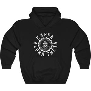 Kappa Alpha Theta Unisex College Seal Hoodie(Black)