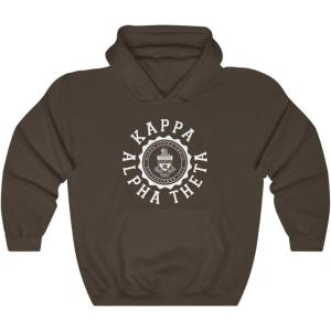 Kappa Alpha Theta Unisex College Seal Hoodie(Dark Chocolate)
