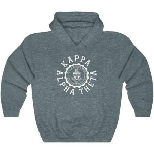 Kappa Alpha Theta Unisex College Seal Hoodie(Dark Heather)