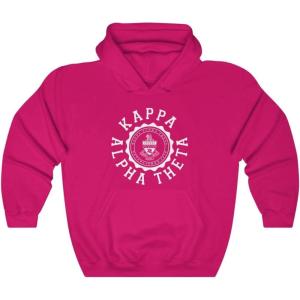 Kappa Alpha Theta Unisex College Seal Hoodie(Heliconia)