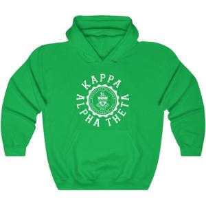 Kappa Alpha Theta Unisex College Seal Hoodie(Irish Green)