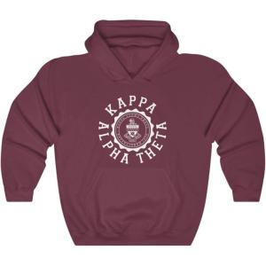 Kappa Alpha Theta Unisex College Seal Hoodie(Maroon)