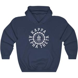 Kappa Alpha Theta Unisex College Seal Hoodie(Navy)