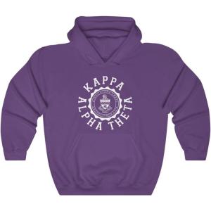 Kappa Alpha Theta Unisex College Seal Hoodie(Purple)