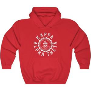 Kappa Alpha Theta Unisex College Seal Hoodie(Red)