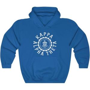 Kappa Alpha Theta Unisex College Seal Hoodie(Royal)