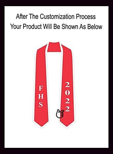 imageGreekgear Custom High School Graduation StoleRed WWhite Trim