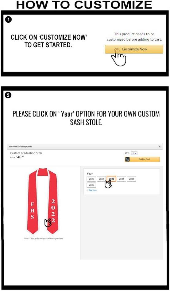 imageGreekgear Custom High School Graduation StoleRed WWhite Trim