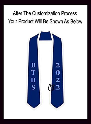 imageGreekgear Custom High School Graduation StoleRoyal WWhite Trim