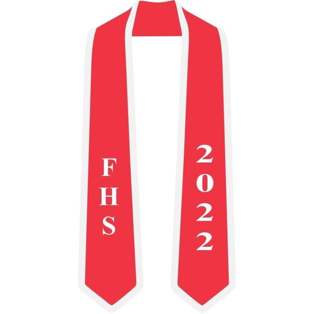 imageGreekgear Custom High School Graduation StoleRed WWhite Trim
