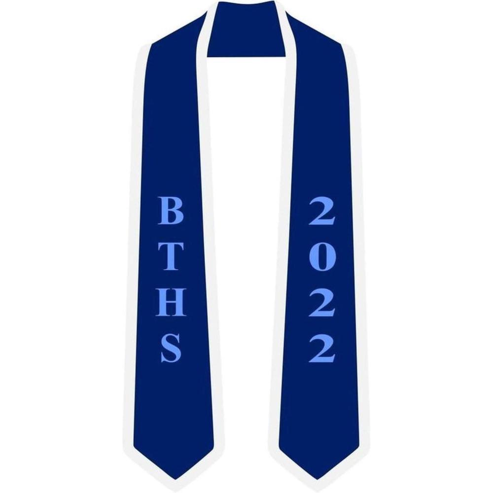 imageGreekgear Custom High School Graduation StoleRoyal WWhite Trim