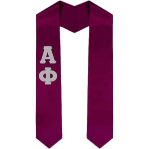 Custom Alpha Phi Graduation Stole Sash(Maroon)