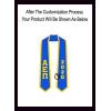 Custom Alpha Epsilon Pi Greek 2 Tone Lettered Graduation Sash Stole w/Year(Royal W/Athletic Gold Trim)