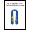 Custom Alpha Tau Omega Greek 2 Tone Lettered Graduation Sash Stole w/Year(Royal W/Athletic Gold Trim)