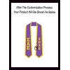 Custom Sigma Alpha Epsilon Greek 2 Tone Lettered Graduation Sash Stole w/Year(Purple W/Athletic Gold Trim)