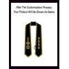 Iota Phi Theta Greek 2 Tone Lettered Graduation Sash Stole w/Year(Black W/Vegas Gold Trim)