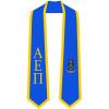 Alpha Epsilon Pi Greek 2 Tone Lettered Graduation Sash Stole(Royal W/Athletic Gold Trim)