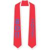 Custom Beta Theta Pi Greek 2 Tone Lettered Graduation Sash Stole w/Year(Red W/White Trim)